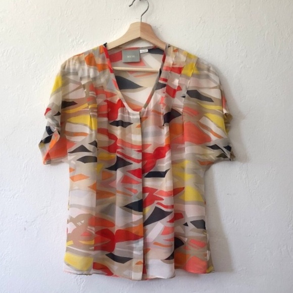 Anthropologie Tops - Anthropologie Maeve MultiColor Abstract Print Top